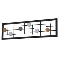 WANDGARDEROBE  in teilmassiv Schwarz, Multicolor  - Multicolor/Schwarz, Design, Holzwerkstoff/Metall (6/60/16cm) - MID.YOU