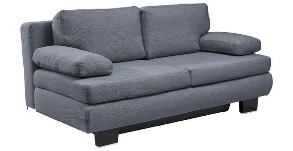 SCHLAFSOFA Blau, Grau  - Wengefarben/Blau, Design, Holz/Textil (203/94/100cm) - Novel