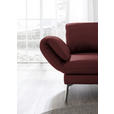 RÉCAMIERE in Echtleder Rot  - Chromfarben/Rot, Design, Leder/Metall (209/85-109/95-16cm) - Dieter Knoll
