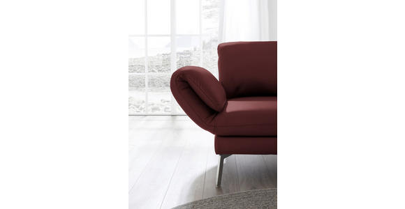 RÉCAMIERE in Echtleder Rot - Chromfarben/Rot, Design, Leder/Metall (209/85-109/95-16cm) - Dieter Knoll