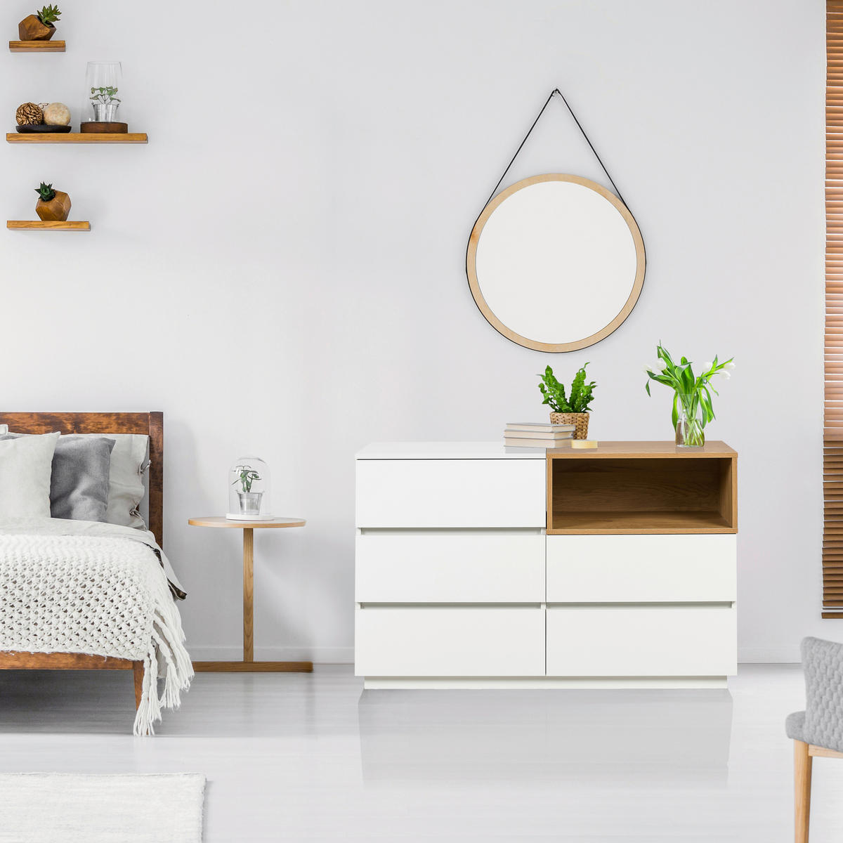 SIDEBOARD  in 120/76/40 cm  - Eichefarben/Weiß, MODERN, Holzwerkstoff (120/76/40cm) - MID.YOU