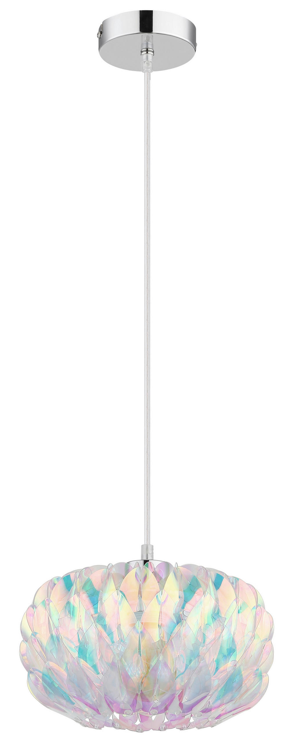 HÄNGELEUCHTE Juana 25/120 cm  - Klar/Chromfarben, Design, Kunststoff/Metall (25/120cm) - Globo