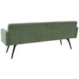 SITZBANK 216/86/68 cm Cord Graugrün Metall  - Schwarz/Graugrün, Design, Textil/Metall (216/86/68cm) - Dieter Knoll