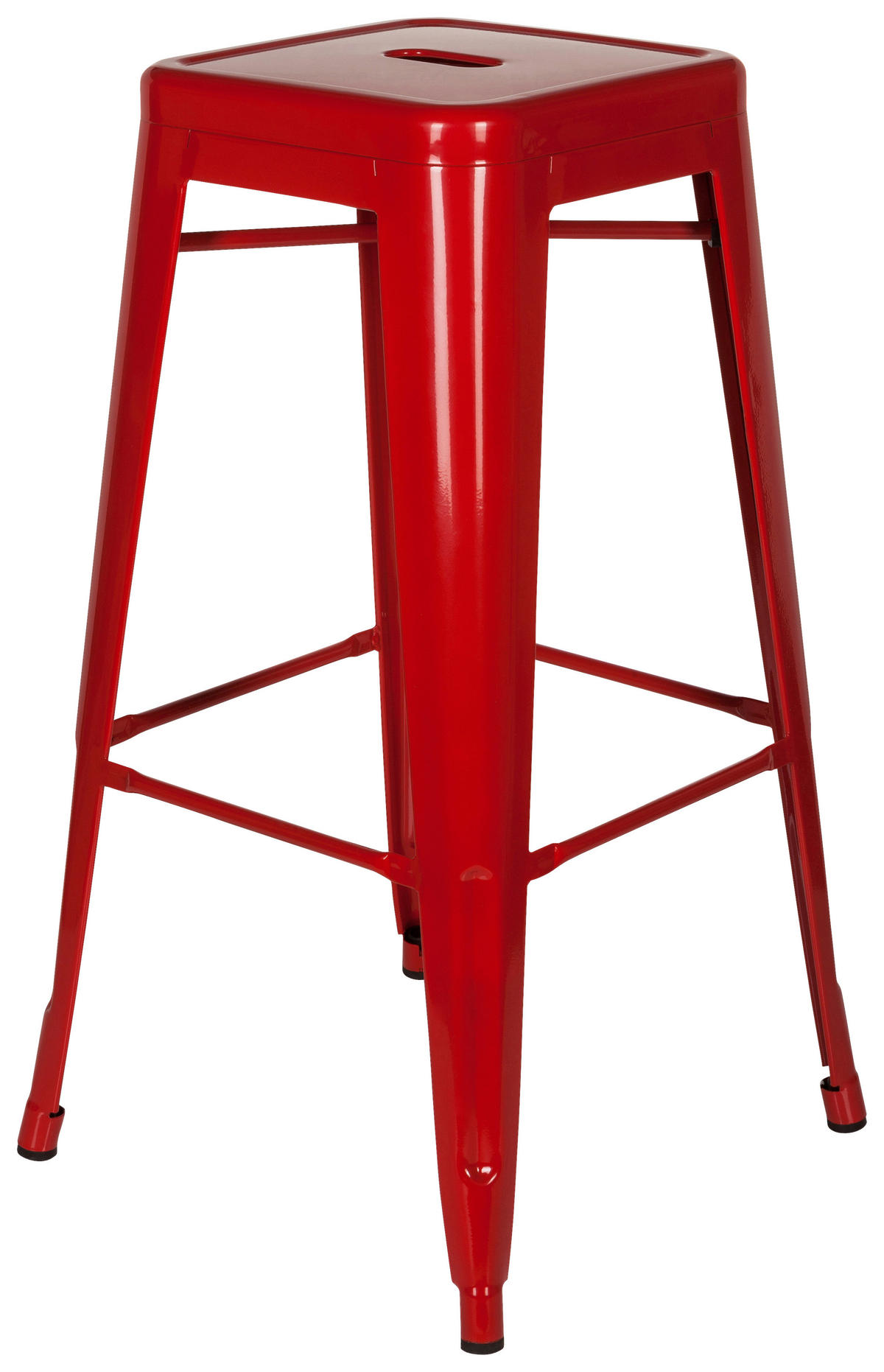 BARHOCKER Rot Stahl stapelbar  - Rot, Basics, Metall (44/77/44cm) - MID.YOU