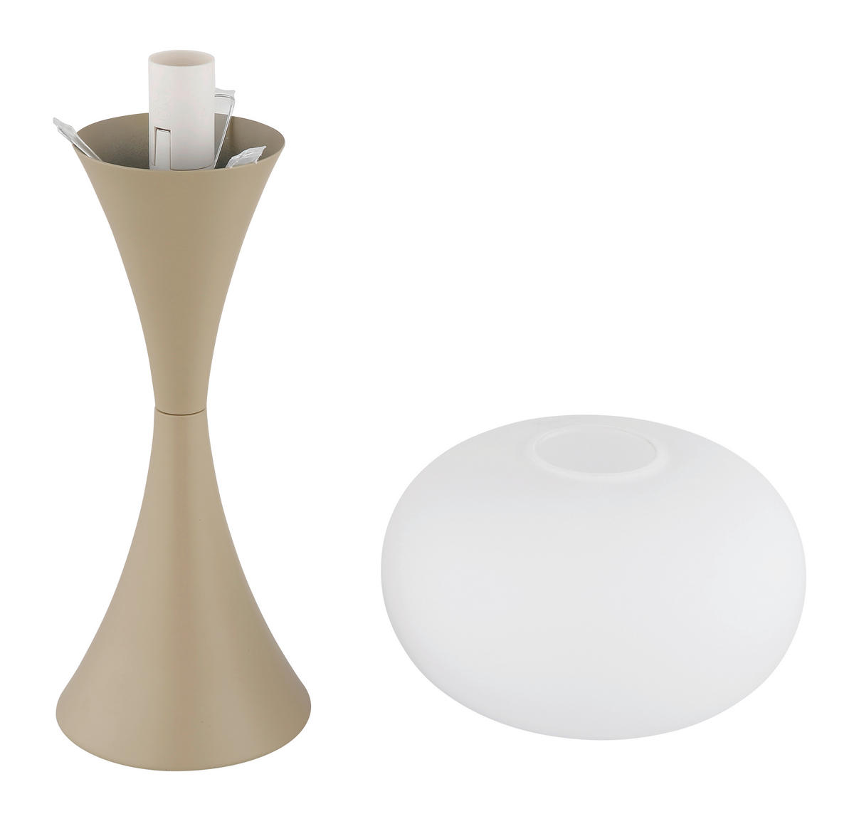 STOLNÍ LAMPA, E14, 18/36,9 cm  - bílá/opál, Design, kov/plast (18/36,9cm) - Globo
