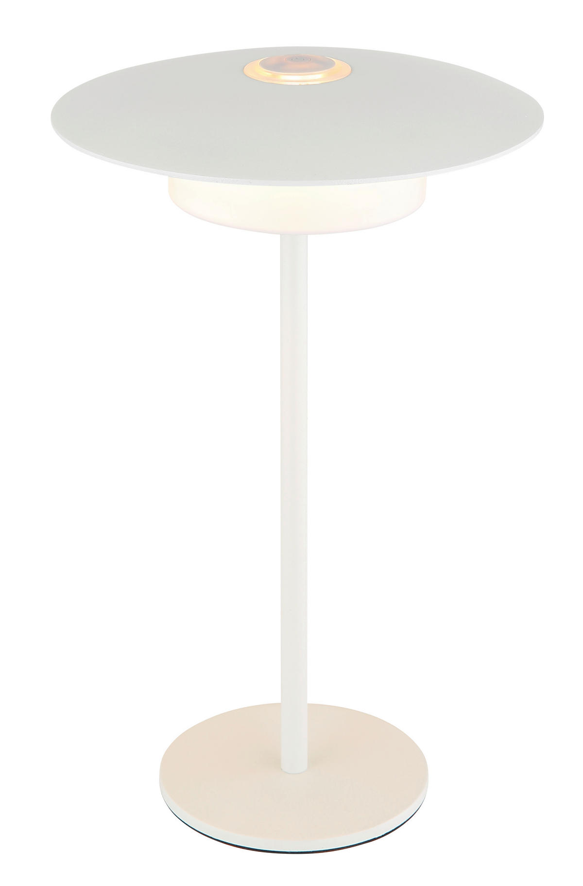 AKKU-TISCHLEUCHTE - Weiss, Design, Kunststoff/Metall (18/30cm) - Globo