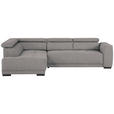 ECKSOFA Dunkelgrau Struktur  - Dunkelgrau/Schwarz, Design, Kunststoff/Textil (205/284cm) - Xora