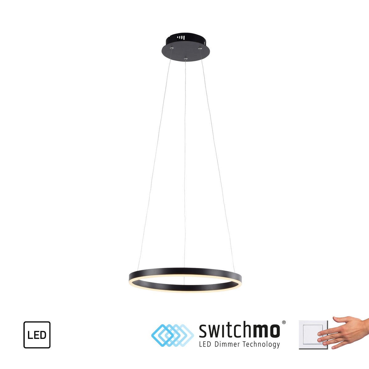 LED LUSTER  39/120 cm      - antracit, Trendi, metal/plastika (39/120cm)