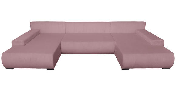 WOHNLANDSCHAFT  in Cord Altrosa  - Schwarz/Altrosa, KONVENTIONELL, Textil/Metall (191/351/191cm) - Carryhome