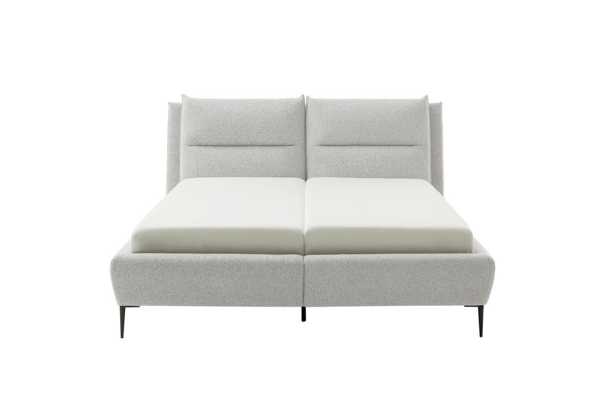 ČALÚNENÁ POSTEĽ, 180/200 cm, svetlosivá - čierna/svetlosivá, Modern, kov/kompozitné drevo (180/200cm) - MID.YOU