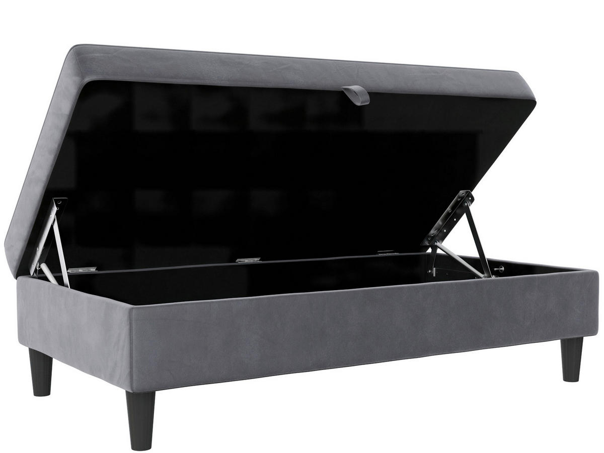 HOCKER in Textil Anthrazit  - Anthrazit/Schwarz, Basics, Kunststoff/Textil (130/43/69cm) - Livetastic