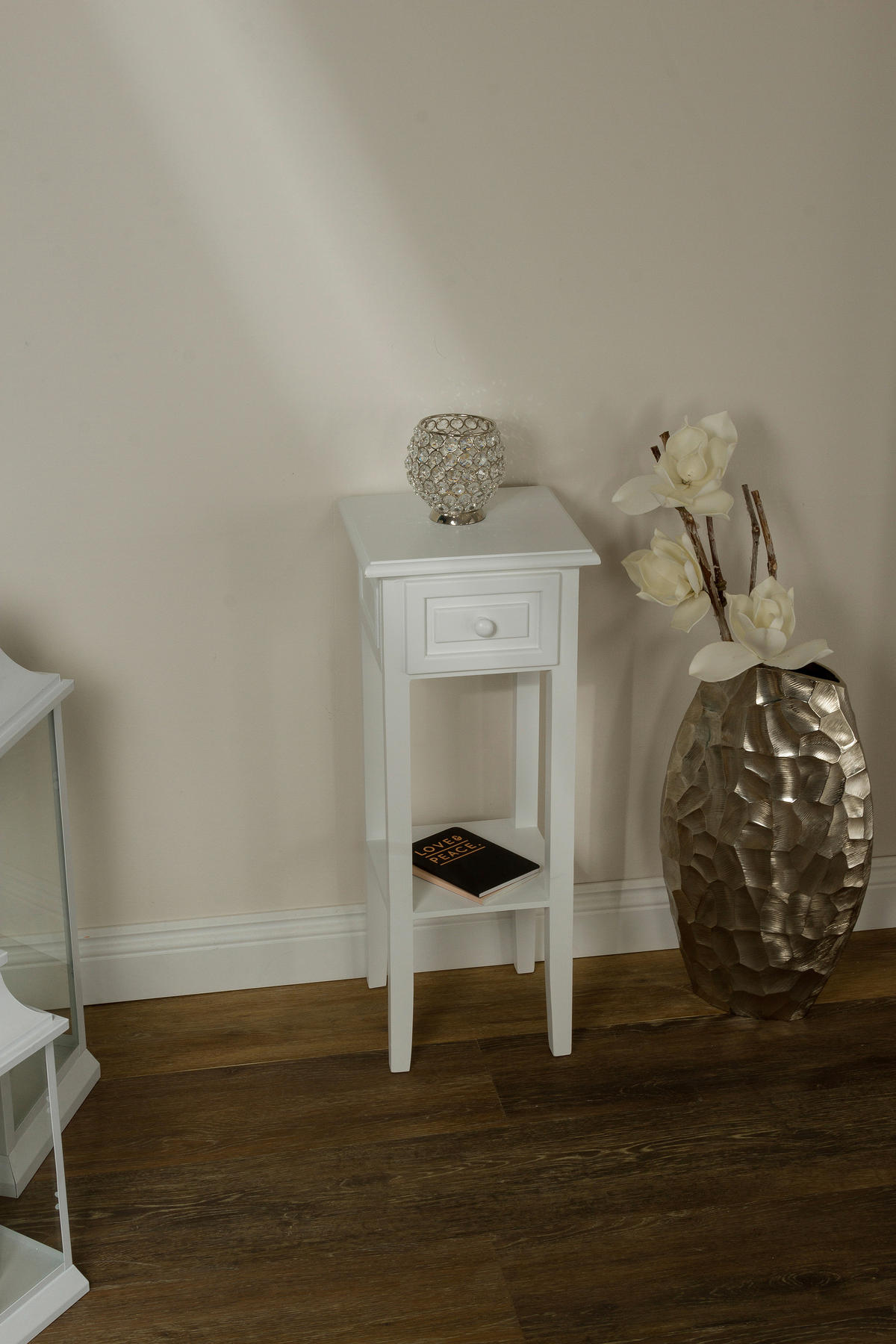 BEISTELLTISCH 25/25/67 cm Paulownia Weiß quadratisch  - Weiß, LIFESTYLE, Holz (25/25/67cm)