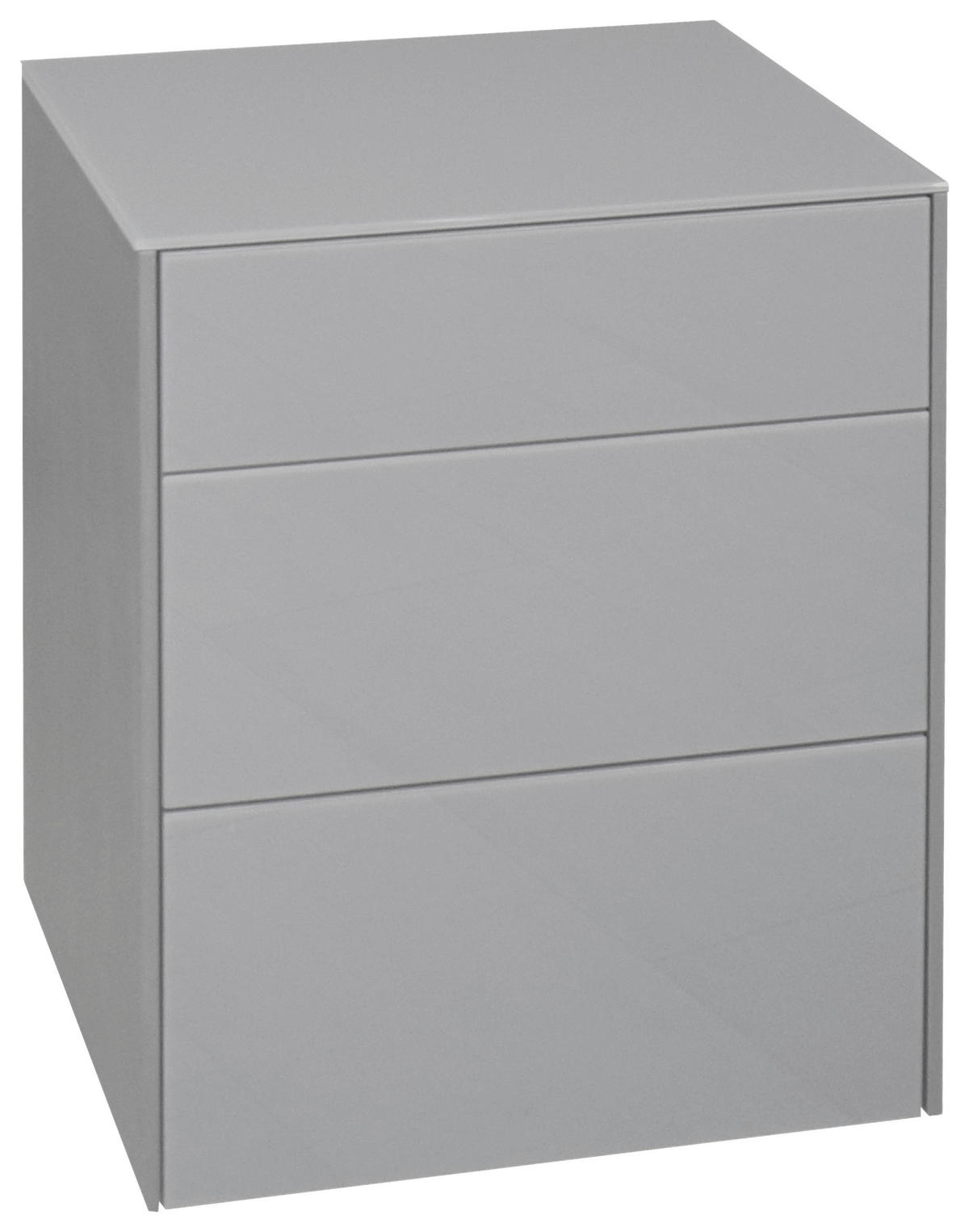 NACHTSCHRANK 52/63/42 cm  - Hellgrau/Schwarz, Design, Glas/Holzwerkstoff (52/63/42cm) - Novel