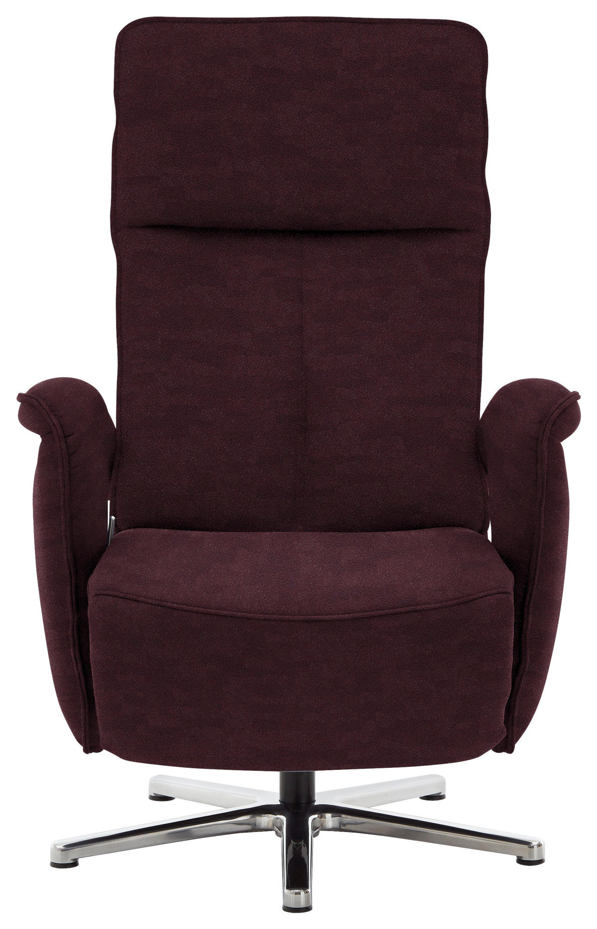 RELAXSESSEL in Textil Dunkelbraun  - Chromfarben/Dunkelbraun, Design, Textil/Metall (77/110/87cm) - Valdera