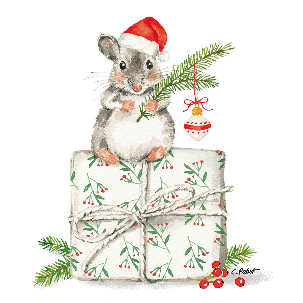 Serviette XMAS  33/33 cm   - Multicolor, Papier (33/33cm)