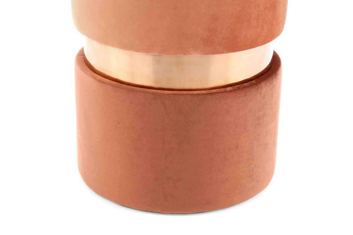 TABURETKA, drevo, kov, textil, kompozitné drevo, 35/46/35 cm - medená/terakota, Basics, kov/drevo (35/46/35cm)