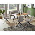 SITZBANK 180/87/64 cm Webstoff Schwarz, Eichefarben, Hellbraun Eiche massiv Metall  - Hellbraun/Eichefarben, Design, Holz/Textil (180/87/64cm) - Voleo