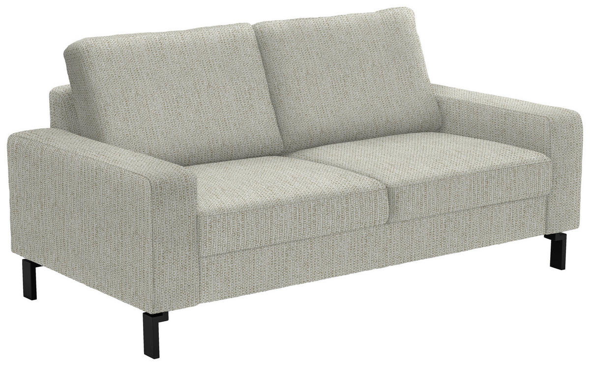 2-SITZER-SOFA in Flachgewebe Naturfarben  - Schwarz/Naturfarben, Design, Textil/Metall (178/86/97cm) - Hom`in