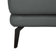 ECKSOFA in Echtleder Grau  - Schwarz/Grau, Design, Leder/Metall (184/288cm) - Novel