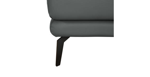 ECKSOFA in Echtleder Grau  - Schwarz/Grau, Design, Leder/Metall (184/288cm) - Novel