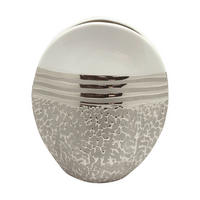 VASE  - Weiss/Silberfarben, Basics, Keramik (10/20,5/25cm)