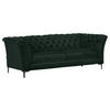 CHESTERFIELD-SOFA in Flachgewebe Grün  - Schwarz/Grün, LIFESTYLE, Textil/Metall (220/80/100cm) - Landscape