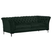 CHESTERFIELD-SOFA in Flachgewebe Grün  - Schwarz/Grün, LIFESTYLE, Textil/Metall (220/80/100cm) - Landscape