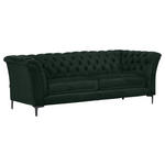CHESTERFIELD-SOFA in Flachgewebe Grün  - Schwarz/Grün, LIFESTYLE, Textil/Metall (220/80/100cm) - Landscape