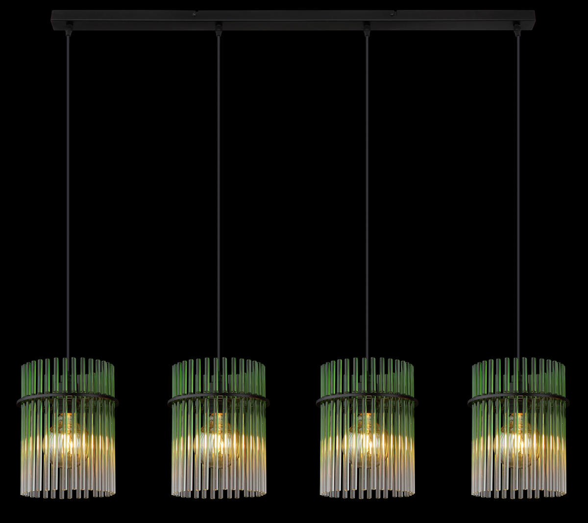 HÄNGELEUCHTE GORLEY 110/20/140 cm   - Klar/Schwarz, Basics, Glas/Kunststoff (110/20/140cm) - Globo