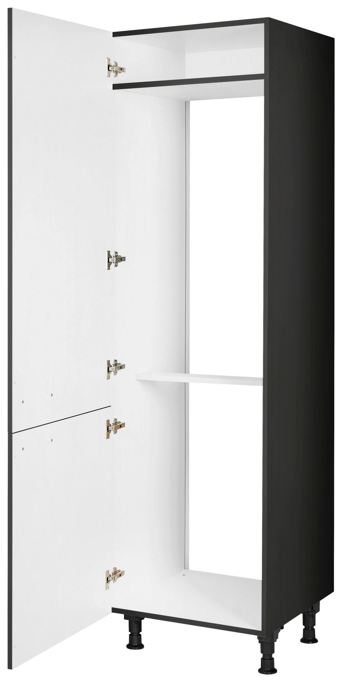 GERÄTEUMBAUSCHRANK 60/216,6/58 cm  in Schwarz  - Edelstahlfarben/Schwarz, MODERN, Holzwerkstoff/Metall (60/216,6/58cm) - Nobilia