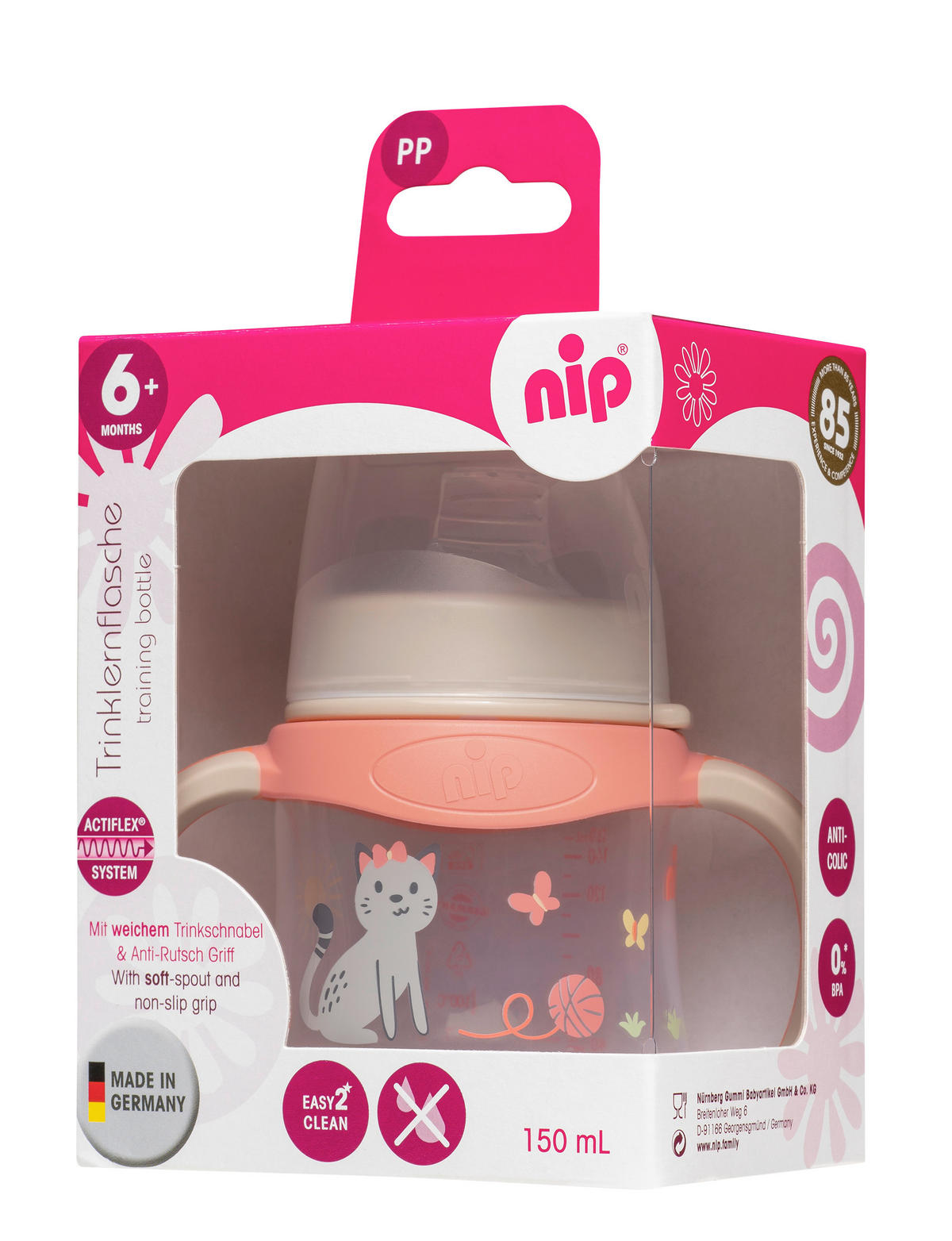 DĚTSKÝ NÁPOJOVÝ KELÍMEK - světle růžová, Basics, plast (10,5/13,3/7,5cm)