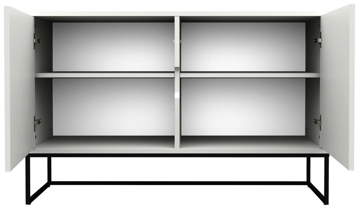 KOMMODE Lipp  in 118/76/43 cm  - Schwarz/Weiß, Design, Holzwerkstoff/Metall (118/76/43cm)