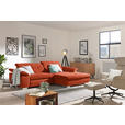 ECKSOFA in Mikrofaser Orange  - Chromfarben/Orange, Design, Textil/Metall (265/180cm) - Carryhome