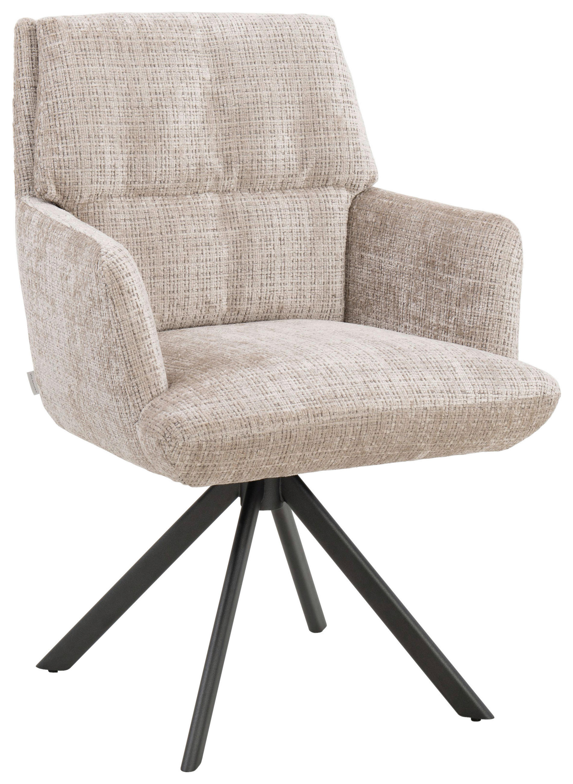 ARMLEHNSTUHL  in beflockt  - Sandfarben/Anthrazit, Design, Textil/Metall (63/92/66cm) - Bert Plantagie