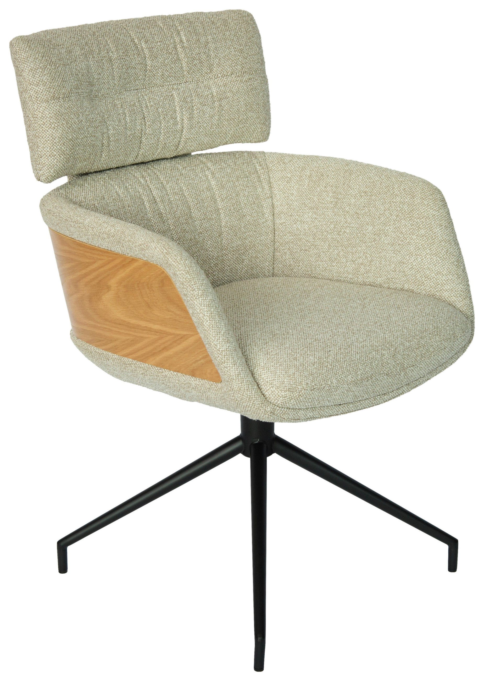 ARMLEHNSTUHL  in Eisen Webstoff  - Taupe/Eichefarben, Design, Holz/Textil (62/92/66cm) - Dieter Knoll