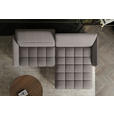 ECKSOFA Taupe Flachgewebe Rücken echt, Kopfteilverstellung, Sitztiefenverstellung  - Taupe/Schwarz, KONVENTIONELL, Textil/Metall (272/175cm) - Carryhome