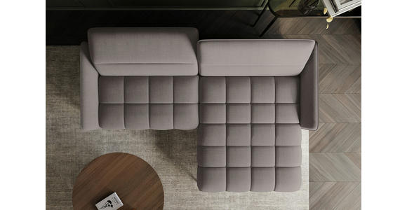 ECKSOFA Taupe Flachgewebe Rücken echt, Kopfteilverstellung, Sitztiefenverstellung  - Taupe/Schwarz, KONVENTIONELL, Textil/Metall (272/175cm) - Carryhome