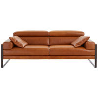 SOFA SA 2,5 SEDIŠTA 202/67/105 cm , tamnobraon  - tamnobraon, Dizajnerski, koža/metal (202/67/105cm) - Calia Italia