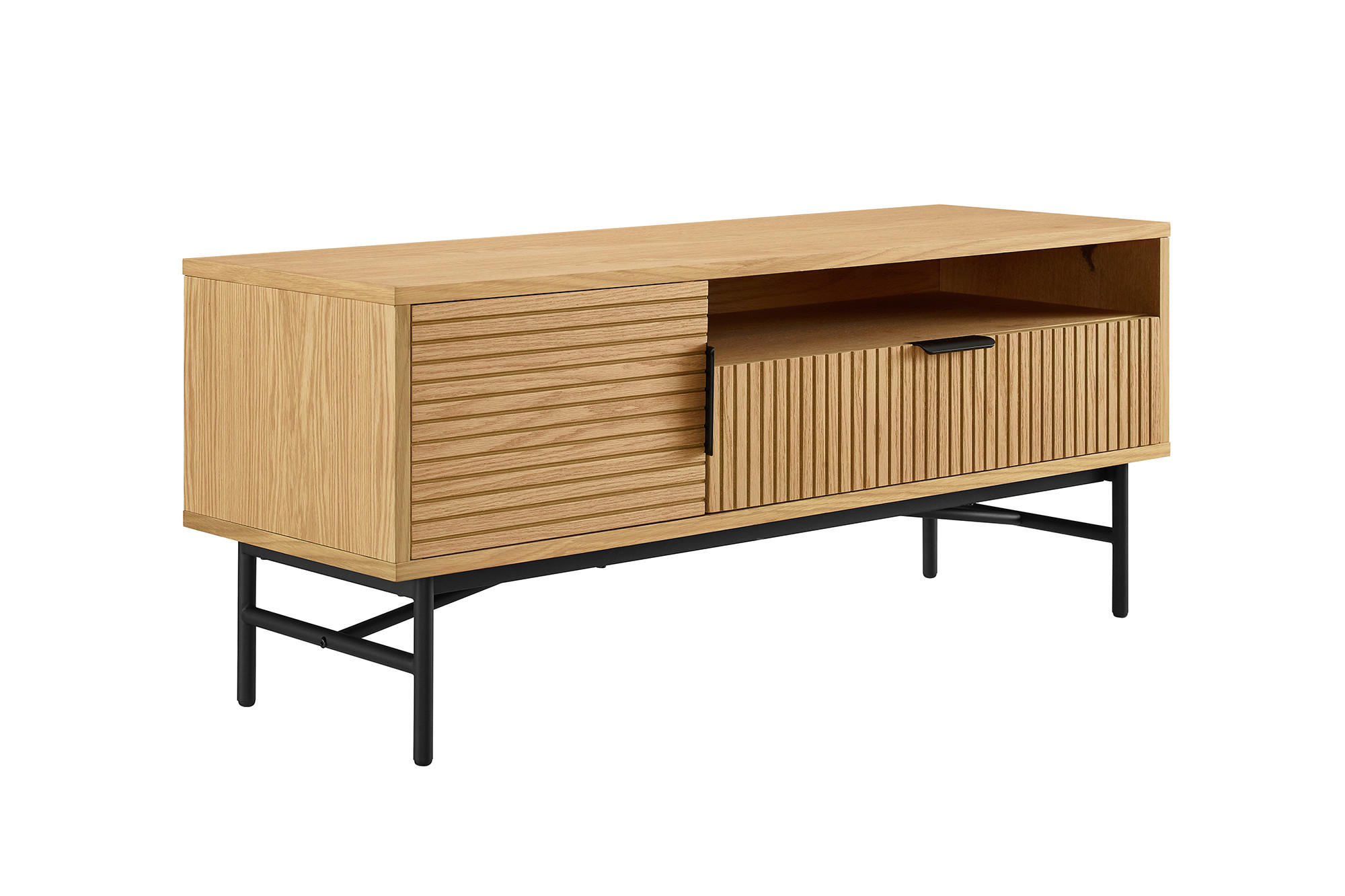 LOWBOARD  in 120/50/40 cm  - Eichefarben/Schwarz, Design, Holz/Holzwerkstoff (120/50/40cm) - Livetastic