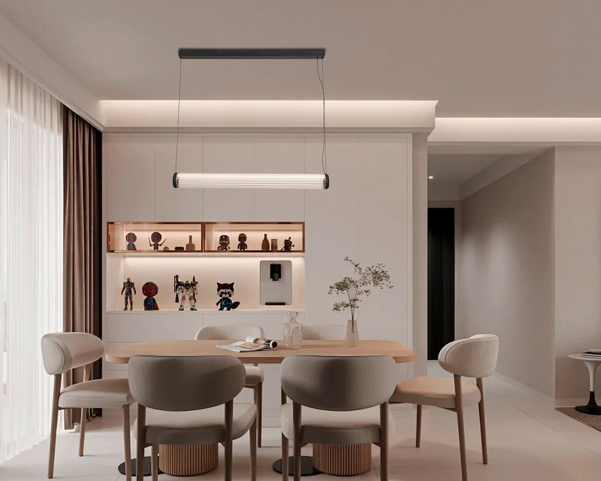 ZÁVESNÉ LED SVIETIDLO, 103/10/164 cm  - priehľadné/čierna, Design, kov/sklo (103/10/164cm) - Dieter Knoll