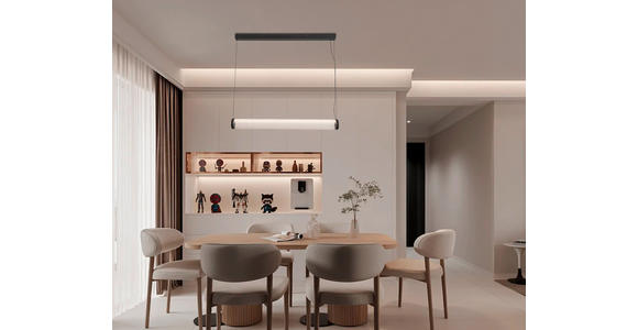 LED-HÄNGELEUCHTE Kaleido 103/10/164 cm - Transparent/Schwarz, Design, Glas/Metall (103/10/164cm) - Dieter Knoll