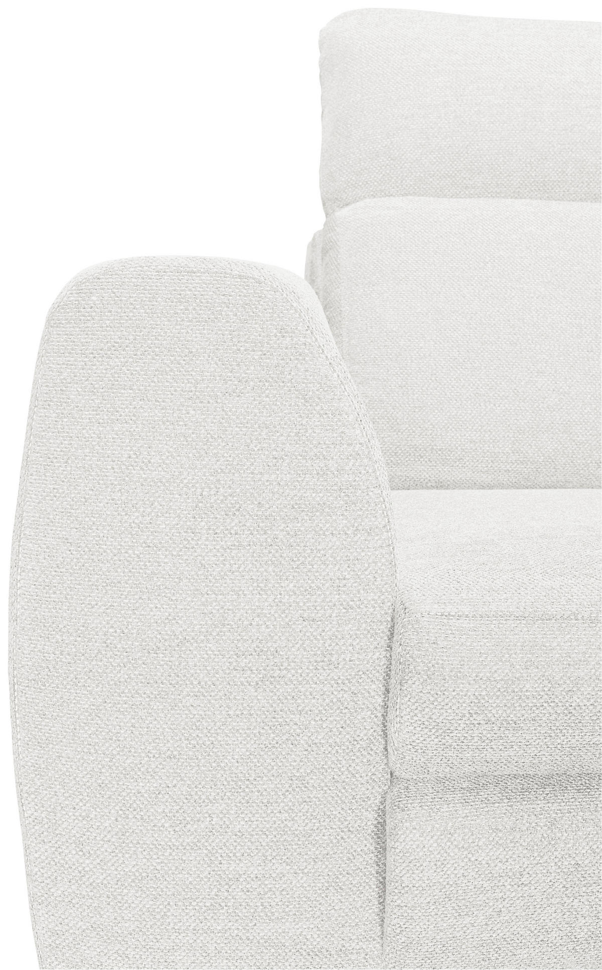 ECKSOFA Weiß Chenille  - Schwarz/Weiß, KONVENTIONELL, Textil/Metall (240/185cm) - Carryhome