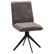 STOL, kovina, tekstil siva, črna - siva/črna, Design, kovina/tekstil (46,5/87/64cm) - Voleo