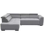 ECKSOFA in Feincord Hellgrau  205/284 cm  - Hellgrau/Schwarz, Design, Kunststoff/Textil (205/284cm) - Xora