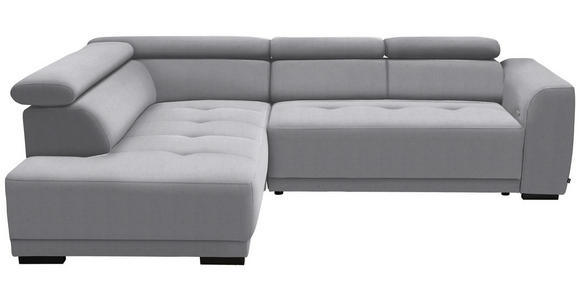 ECKSOFA in Feincord Hellgrau 205/284 cm - Hellgrau/Schwarz, Design, Kunststoff/Textil (205/284cm) - Xora