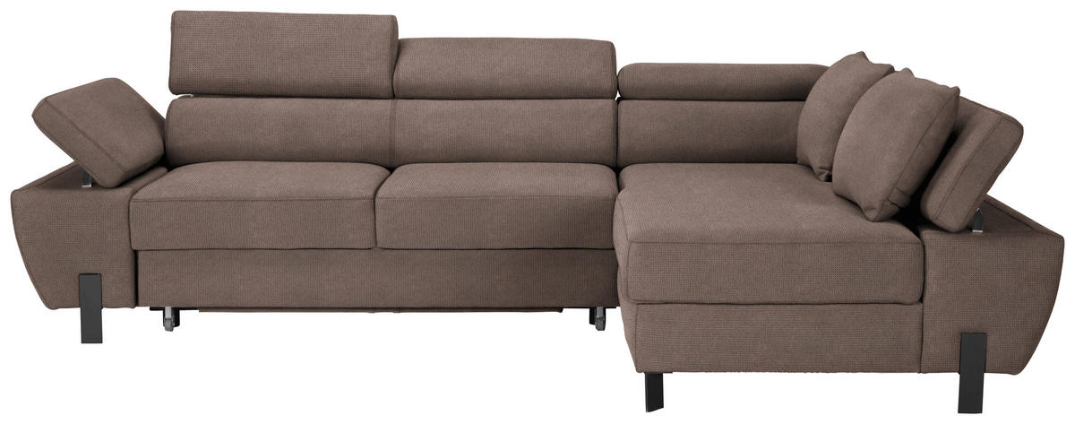 HÖRNSOFFA i vävt tyg taupe  - svart/taupe, Modern, metall/trämaterial (277/90/189cm) - MID.YOU