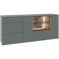 SIDEBOARD Wildeiche, Graugrün  191,9/84/44,9 cm  - Wildeiche/Graugrün, Design, Glas/Holz (191,9/84/44,9cm) - Voglauer