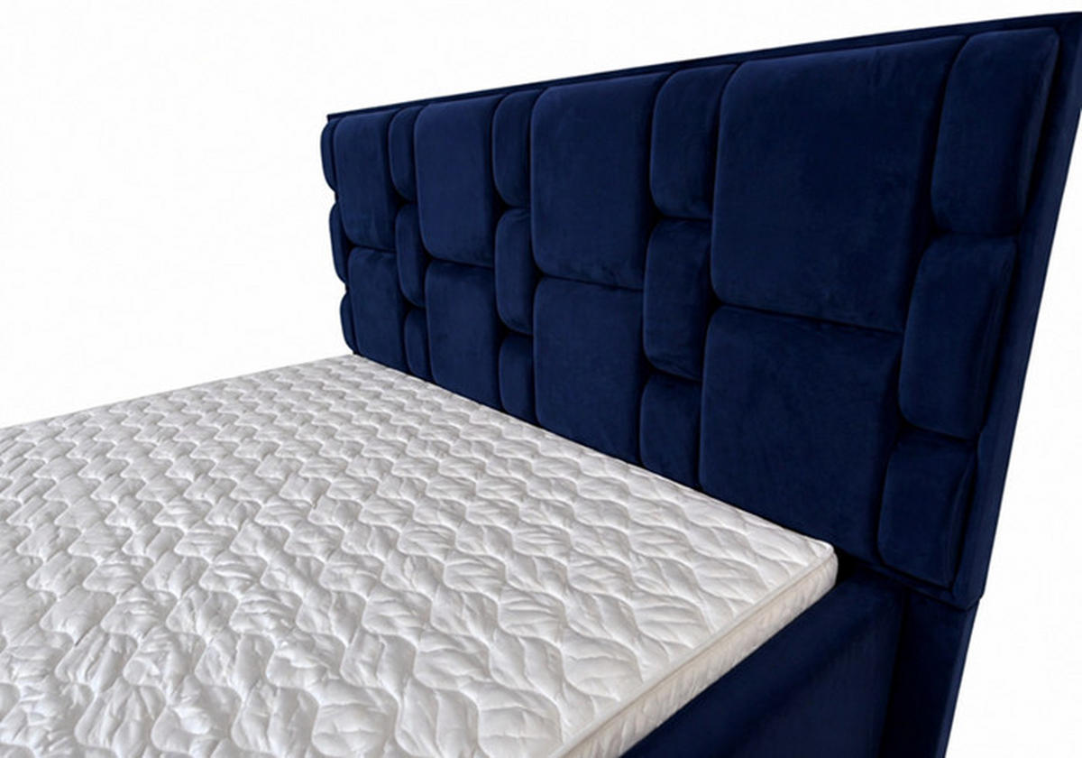 Pat Tapițat, 160/200 cm, albastru închis - albastru închis, Basics, textil (160/200cm) - Voleo