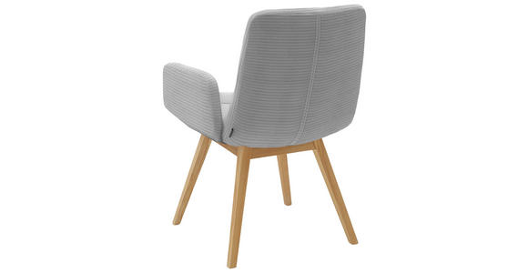 ARMLEHNSTUHL  in Cord  - Naturfarben/Grau, Design, Holz/Textil (61/88/66cm) - Dieter Knoll