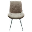 STUHL Webstoff Taupe, Edelstahlfarben  - Taupe/Edelstahlfarben, Design, Textil/Metall (51/89/66cm) - Novel